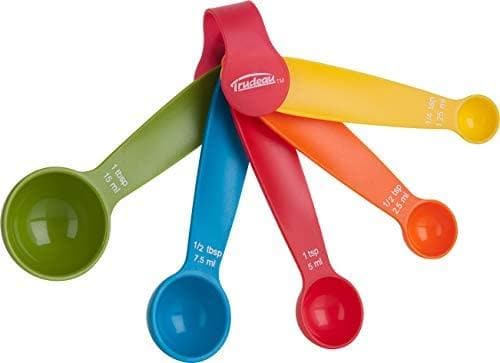 Trudeau - Measuring Spoons, Asst Colors, 1/4, 1/2, 1 tsp, and 1/2, 1 tbsp