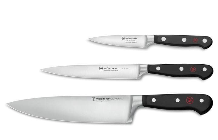 Wusthof - Cooking Knife set 3 Pc, 3.5",Paring , 6", Utility, 8", Cooking, Black