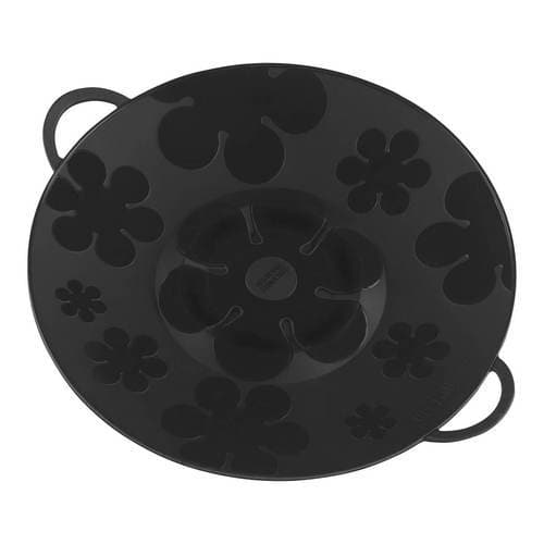 Kuhn Rikon - Kochblume Silicone Spill Stopper,  Black Flower 11''