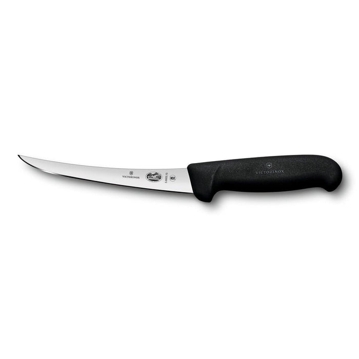 Victorinox - Fibrox Pro Boning Knife, Curved Semi Stiff Blade, 6" Black