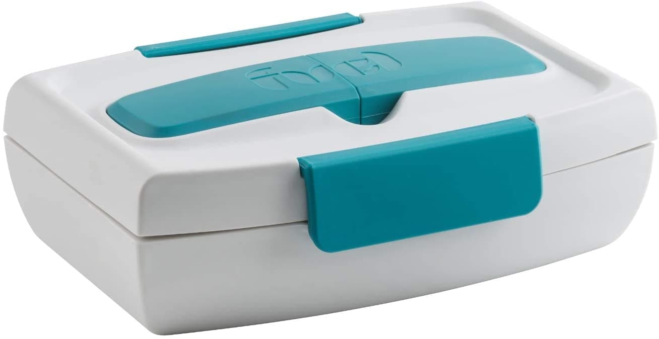 Trudeau - Fuel Food To Go Square Container, Blue 35 Oz