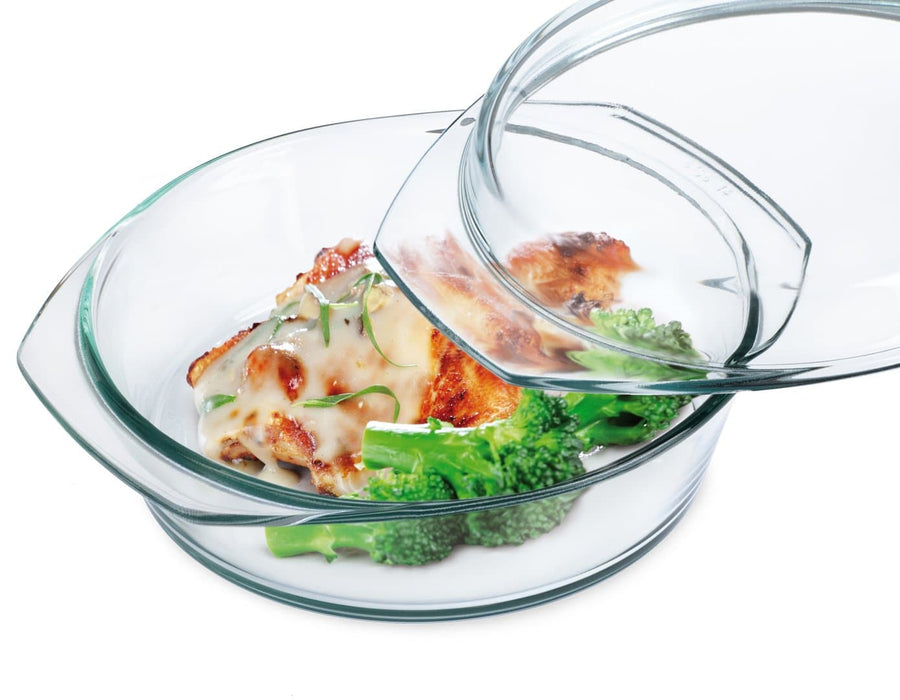 Simax - Round Glass Casserole W/ Glass Lid 8.9 In/1 Qt