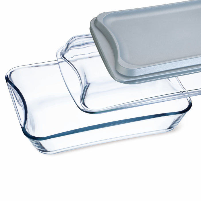 Simax - Exclusive Rectangular Glass Roaster W/ Glass Lid And Plastic Lid, 12.5X9 In/2.6 Qt