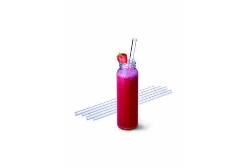 Simax Glass Drinking Straws With Cleaning Brush 9"X 0.4"