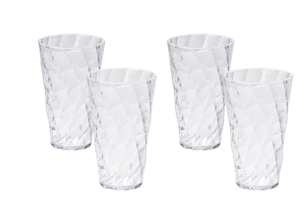 Omada - Diamond, Clear Acrylic Tumbler, 17.5 Oz Set Of 4,