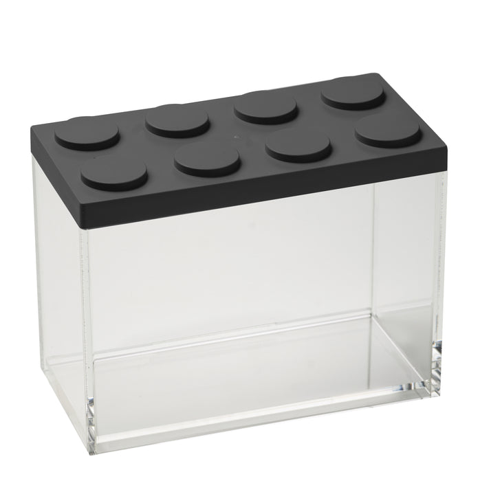 Omada - Brickstore, Black Lego Acrylic Food Storage Container, 67.6 Oz —