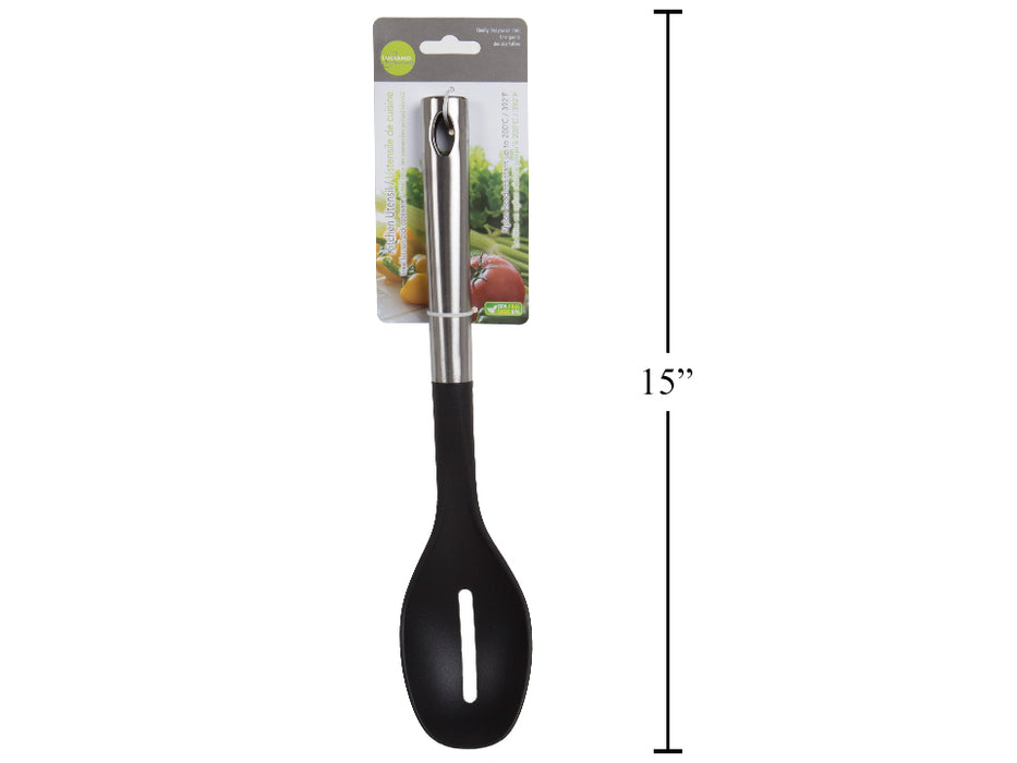 Luciano Gourmet - Nylon Utensils SS Handle, Slotted Spoon, 13"L,