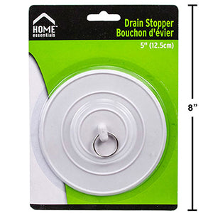 Home Essentials - Rubber Drain Stopper 5" , White