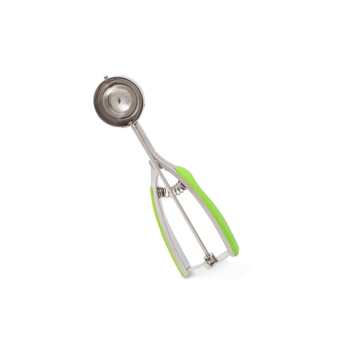 Millvado - SS Ice Cream Scoop With Soft Grip Handles, Medium 1.9'' Dia Green, 1.4 Oz.