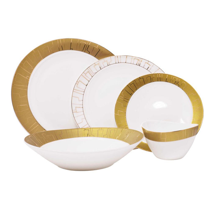 Brilliant - Formal Dinnerware Set, Seville Gold, 30 Pc, Service For 6