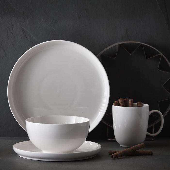 Trudeau - Mercerie Round Fine Porcelain, 16 Pc Dinnerware Set,