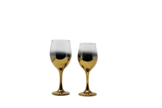 Vikko Decor - Ombre Gold, Gradual, Wine Glass, 14 Oz