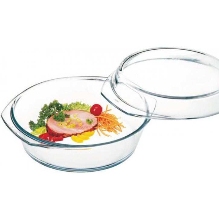 Simax - Round Glass Casserole W/ Glass Lid, 2Qt