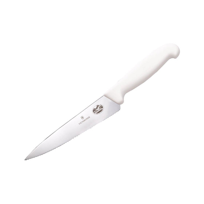 Victorinox - Fibrox Pro Chef Knife, Serrated, 6", White