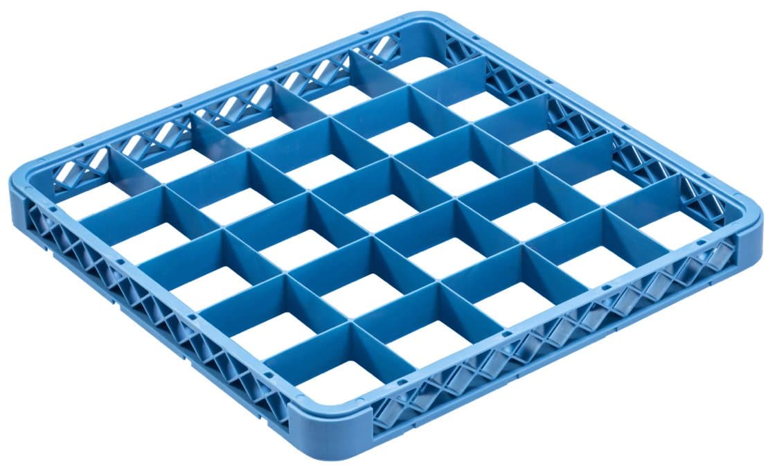Castro - 25 Compartment Glass Rack Extenter, Blue, Compartment size 3.5 Rack Dimensions 19.5,  H  1.75