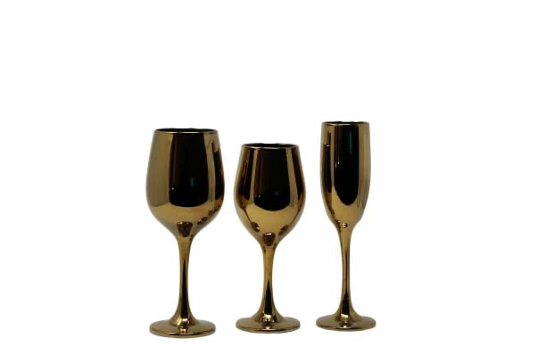 Vikko Decor - Gold, Gradual, Wine Glass, 14 Oz