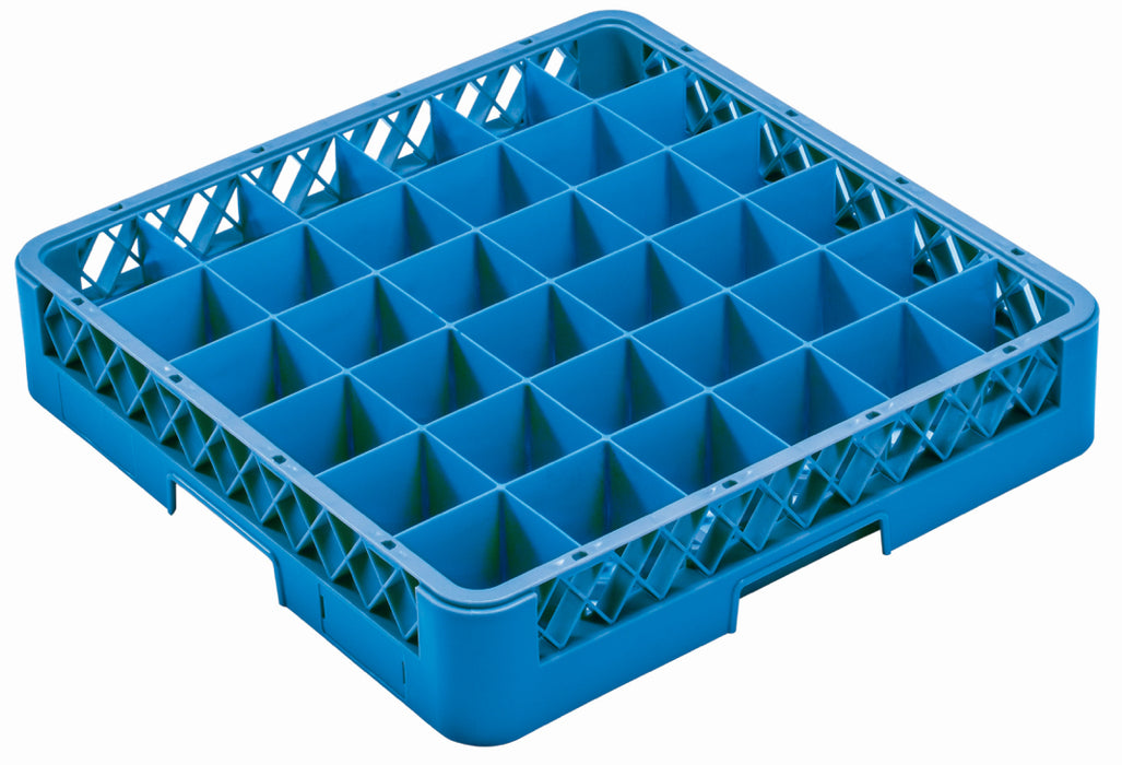 Castro - 36 Compartment Glass Rack Base, Blue, Compartment size 3 Rack Dimensions  19.5, H 4