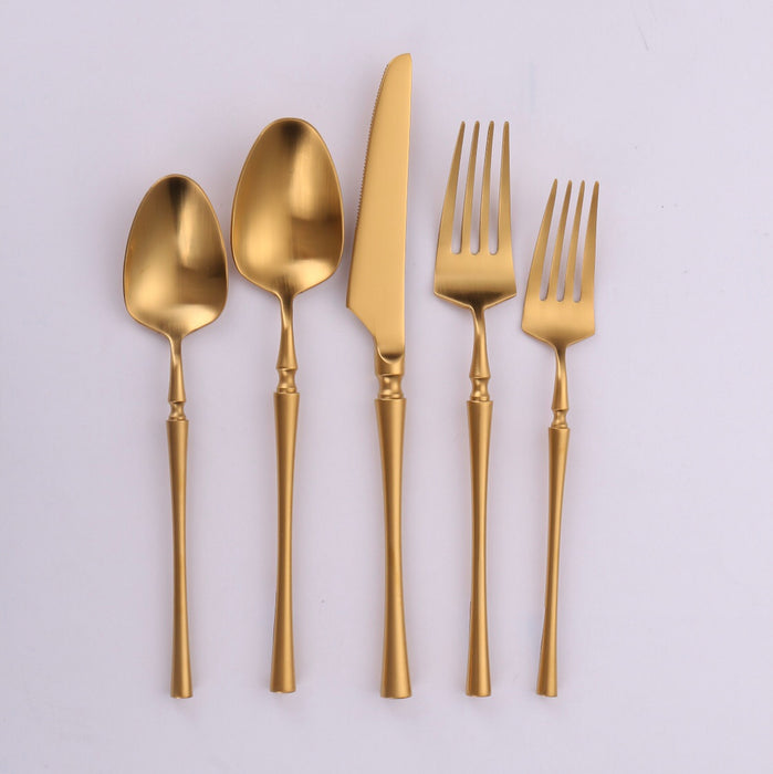 Vikko Dine - Irene, Brushed Full Gold, 18/10 Flatware, 20 Pc Set, Service For 4