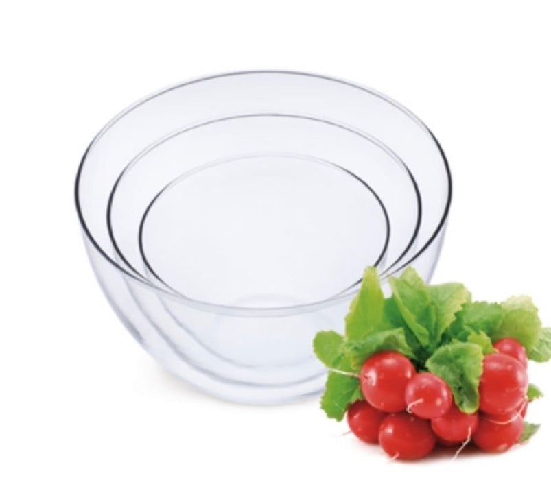Simax - Classic 3 Pieces Bowls, Blown Set, 0.8 Qt, 1.6 Qt, 2.7 Qt, 5.9", 7.3", 8.7"