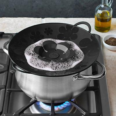 Kuhn Rikon - Kochblume Silicone Spill Stopper,  Black Flower 11''